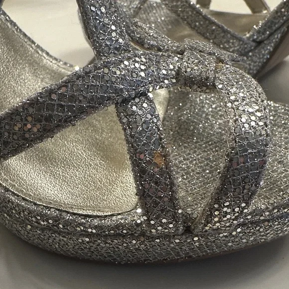 MICHAEL Michael Kors Sparkling Silver Strappy Heels - Picture 6 of 14